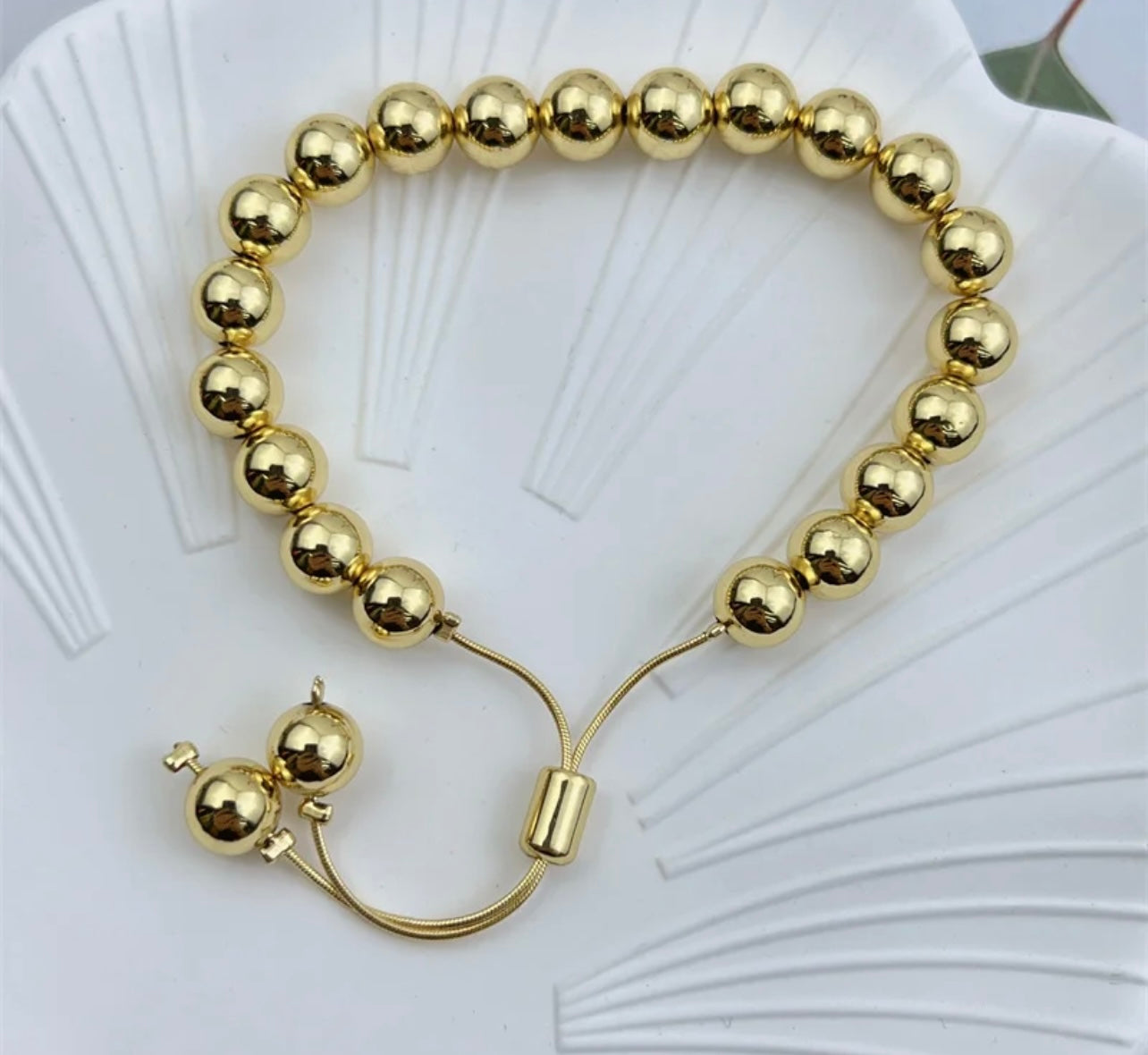 Gold Bead adjustable bracelet