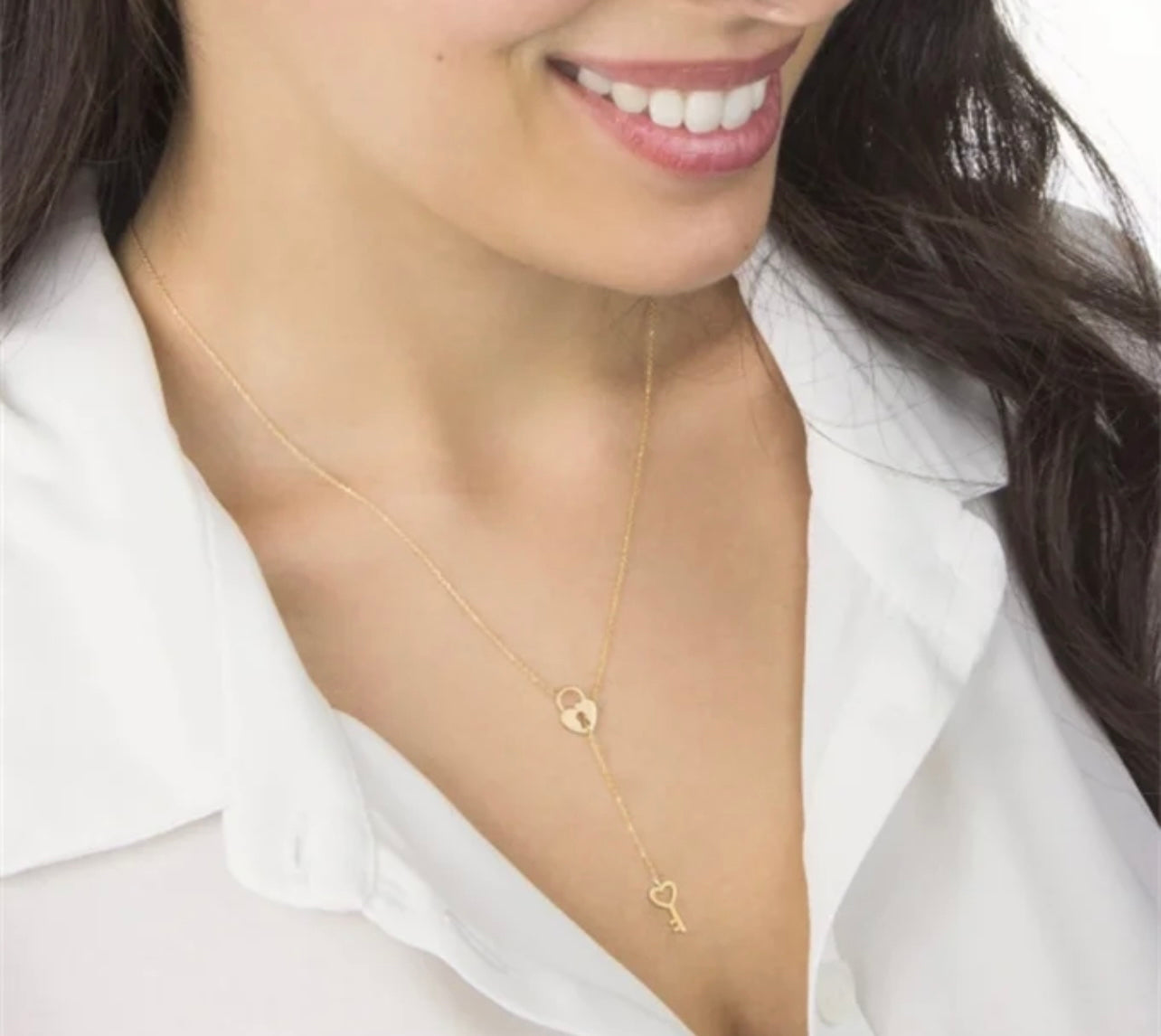 Padlock And Heart Shape key Necklaces