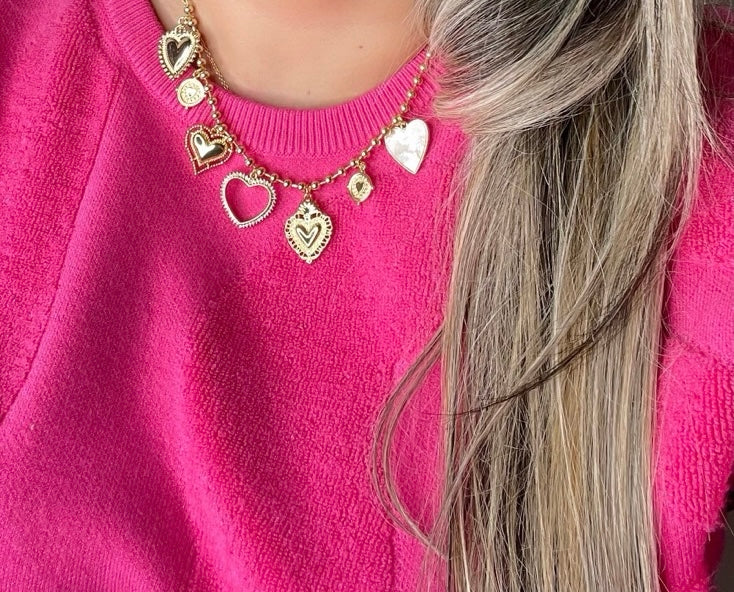 Necklace solid love heart pendants for necklace Gold