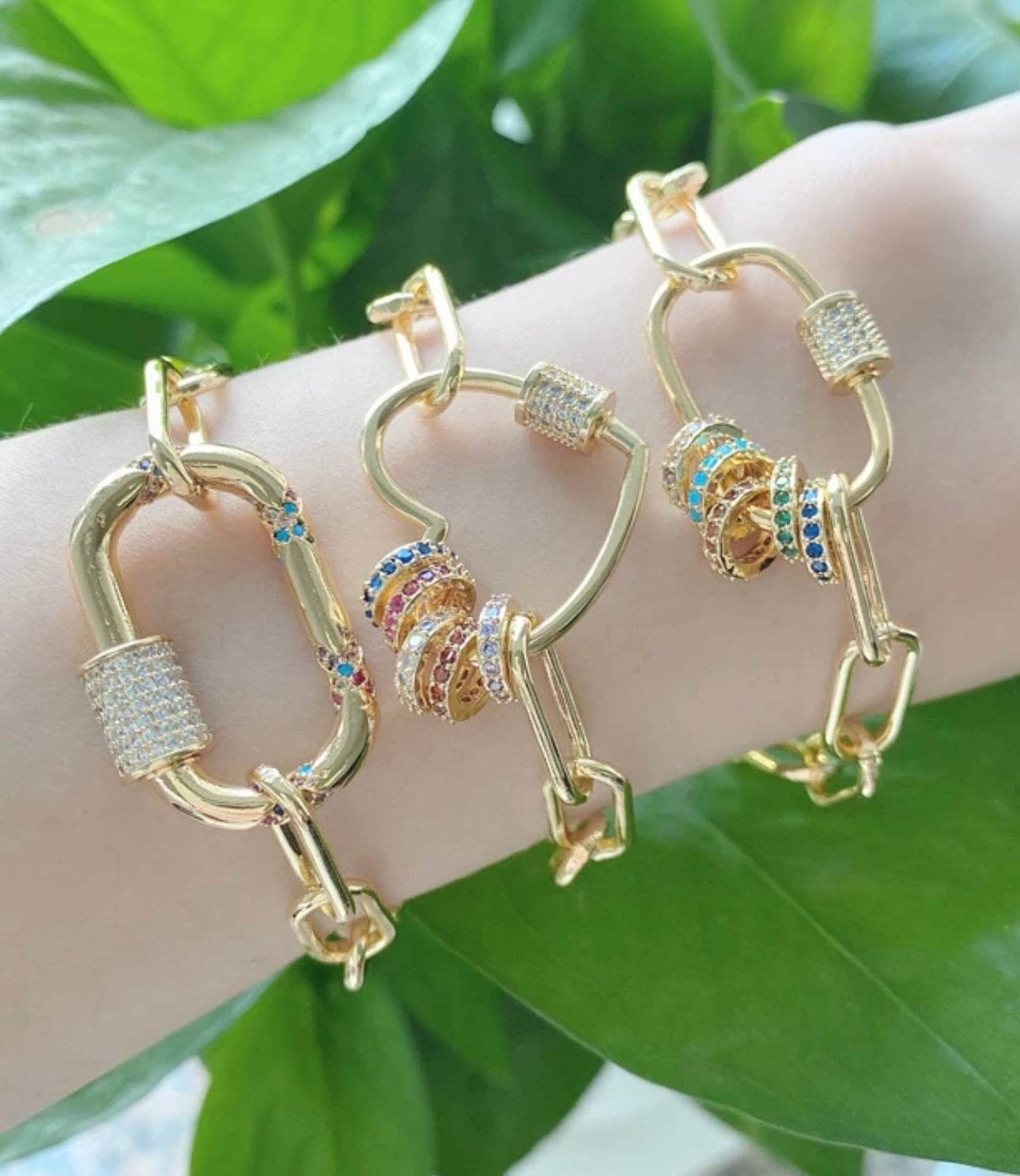 Brass Love Lock Clasps Bracelet