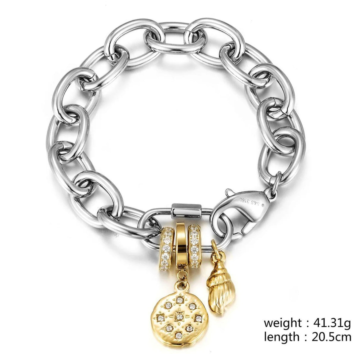 Chunky Gold & Silver Bracelet