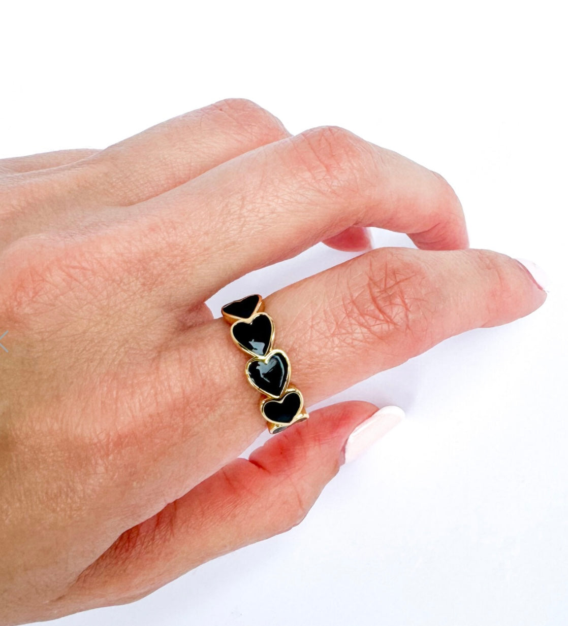 Heart Ring Black Adjustable