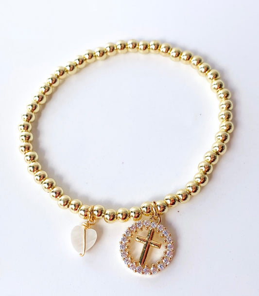 Cross  and Heart  Bracelet