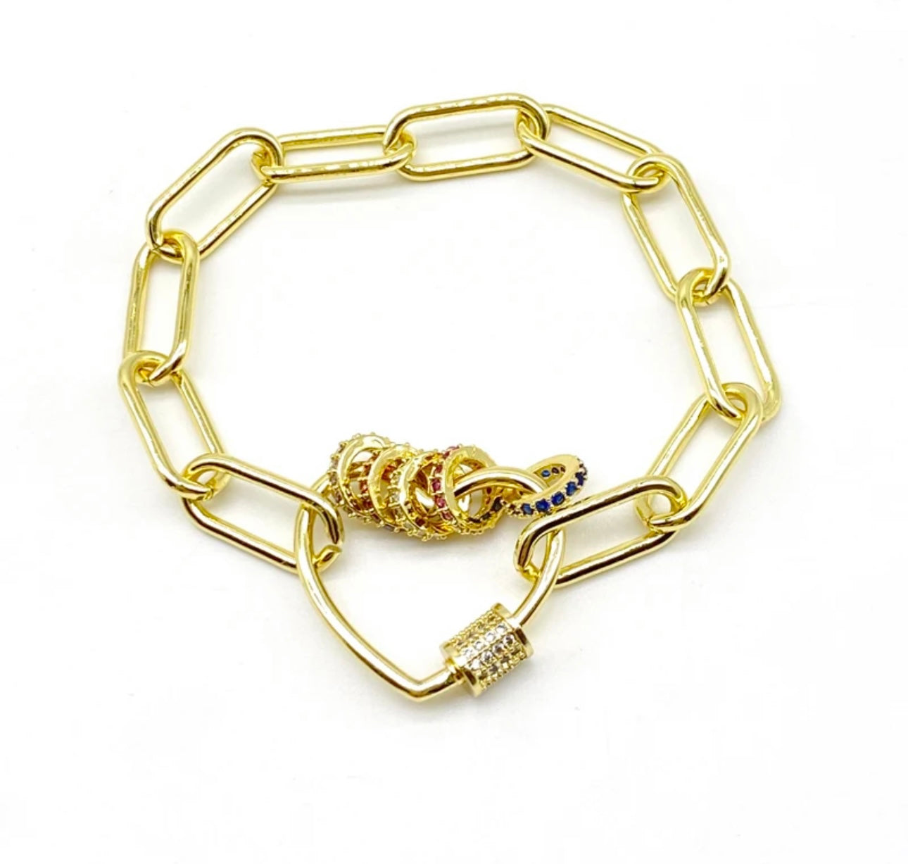 Brass Love Lock Clasps Bracelet