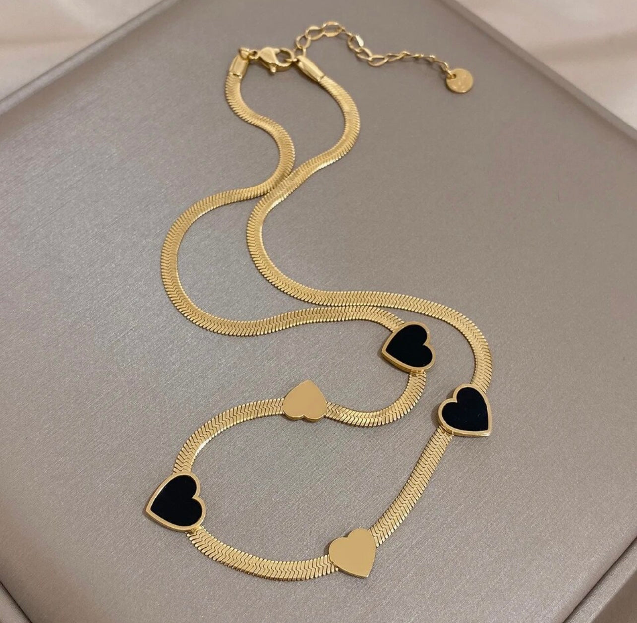 Heart Set  Gold Plated Stainless Steel