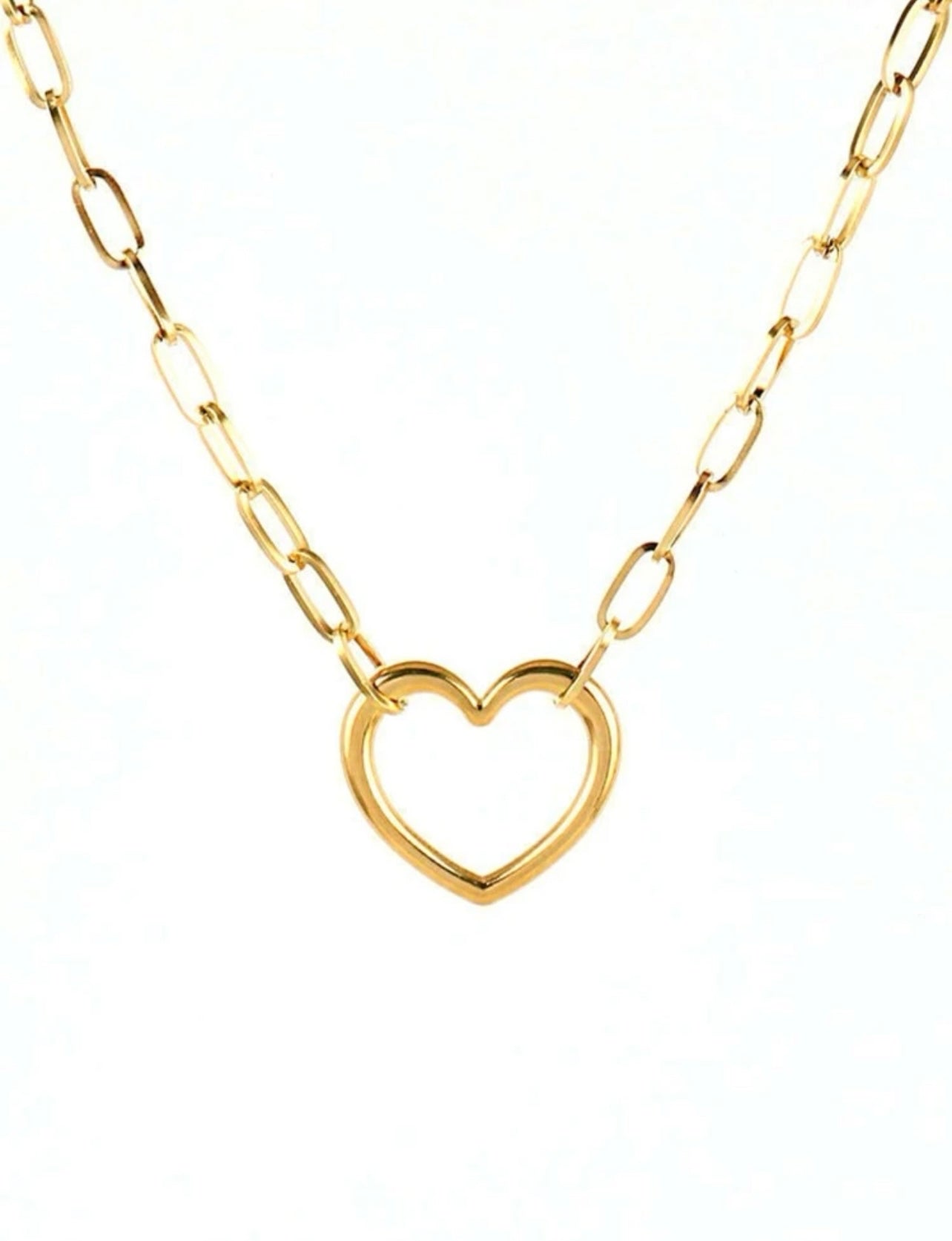 Stainless Steel Heart Necklaces For Women Punk Heart Charms Chain Necklaces Choker Jewelry