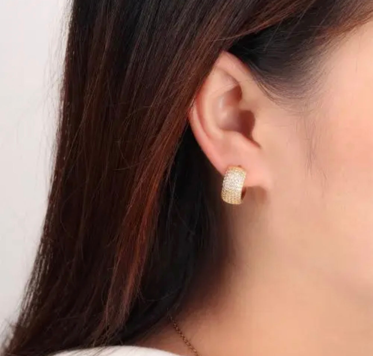 Brass Medium hoop earrings gold