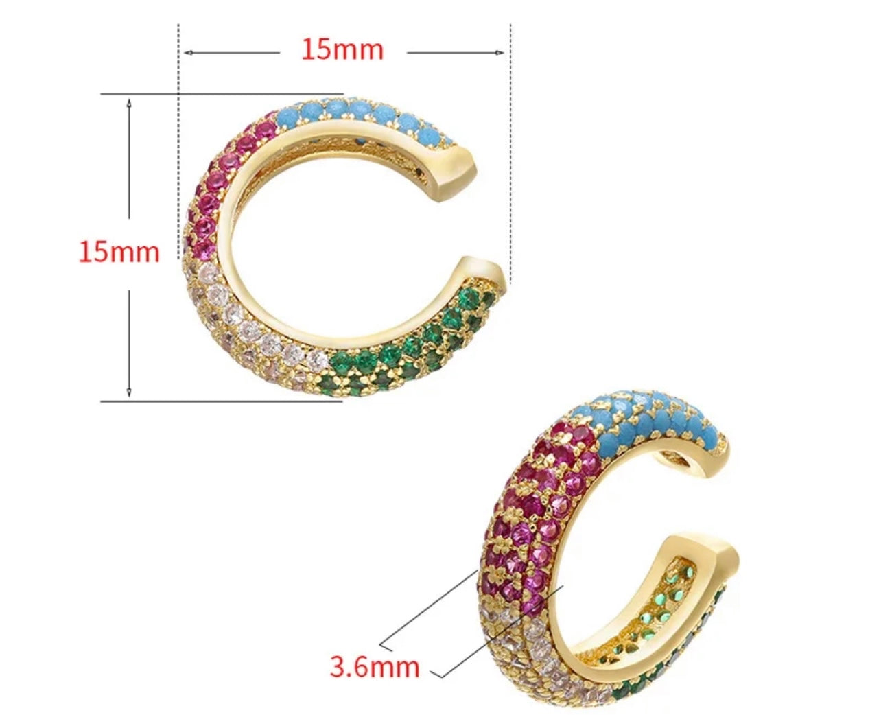 New colorful stone ear cuff