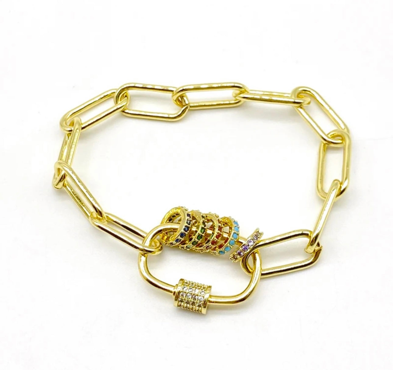 Brass Love Lock Clasps Bracelet