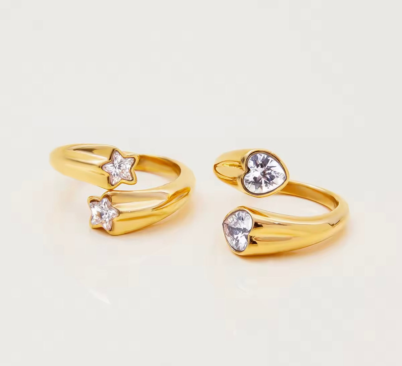 Heart & Star Ring