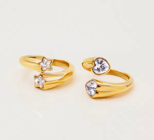Heart & Star Ring