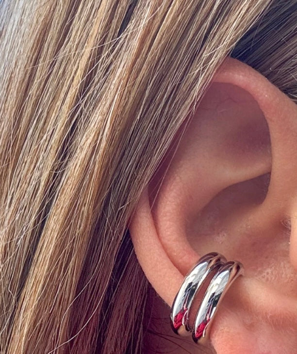 Double Silver Ear Cuff