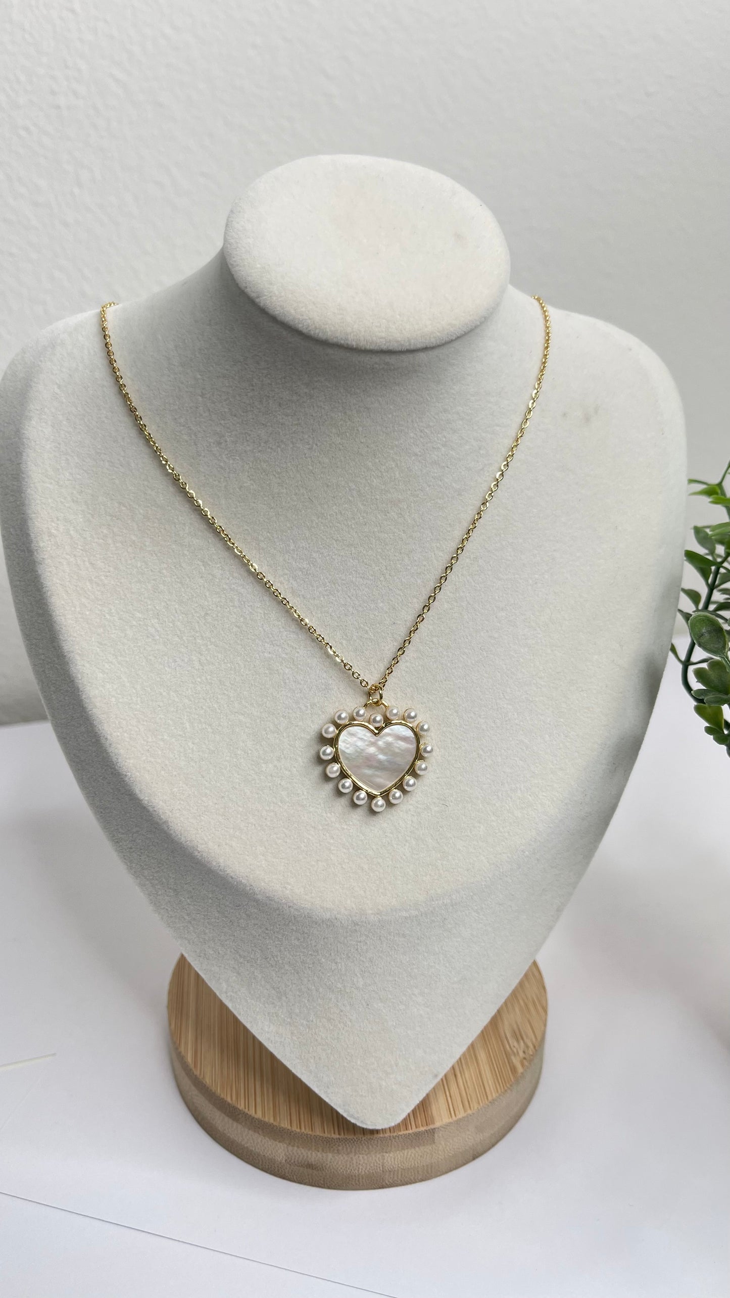 Natural Shell with Pearl Heart