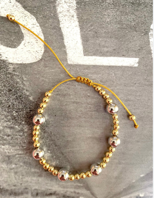 Beads Adjustable Silver and Gold