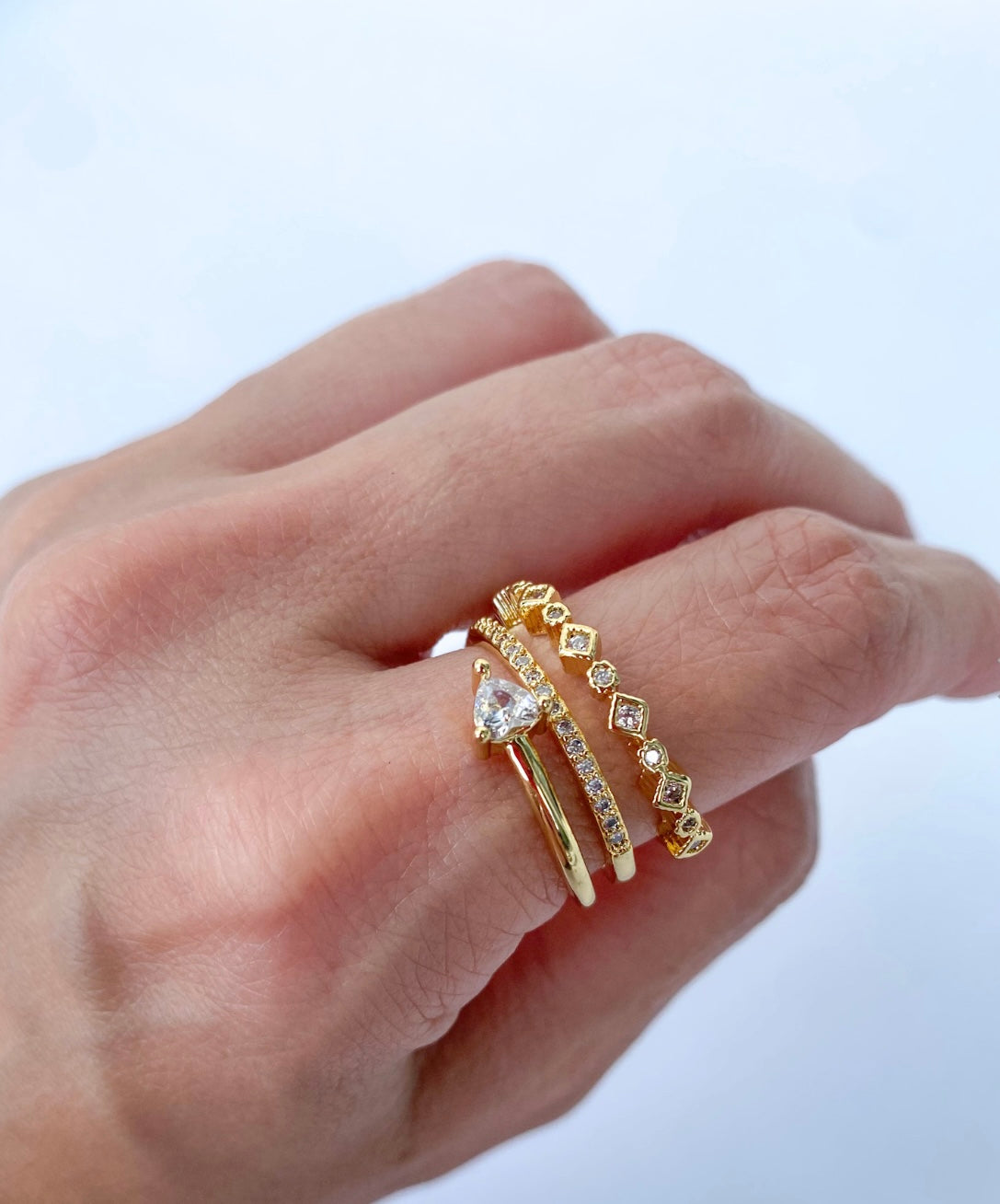 Triple Glam adjustable ring