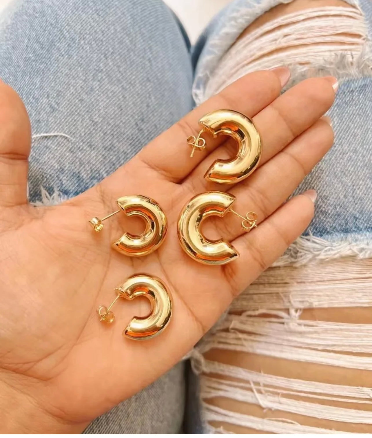 Chunky Hoops Gold